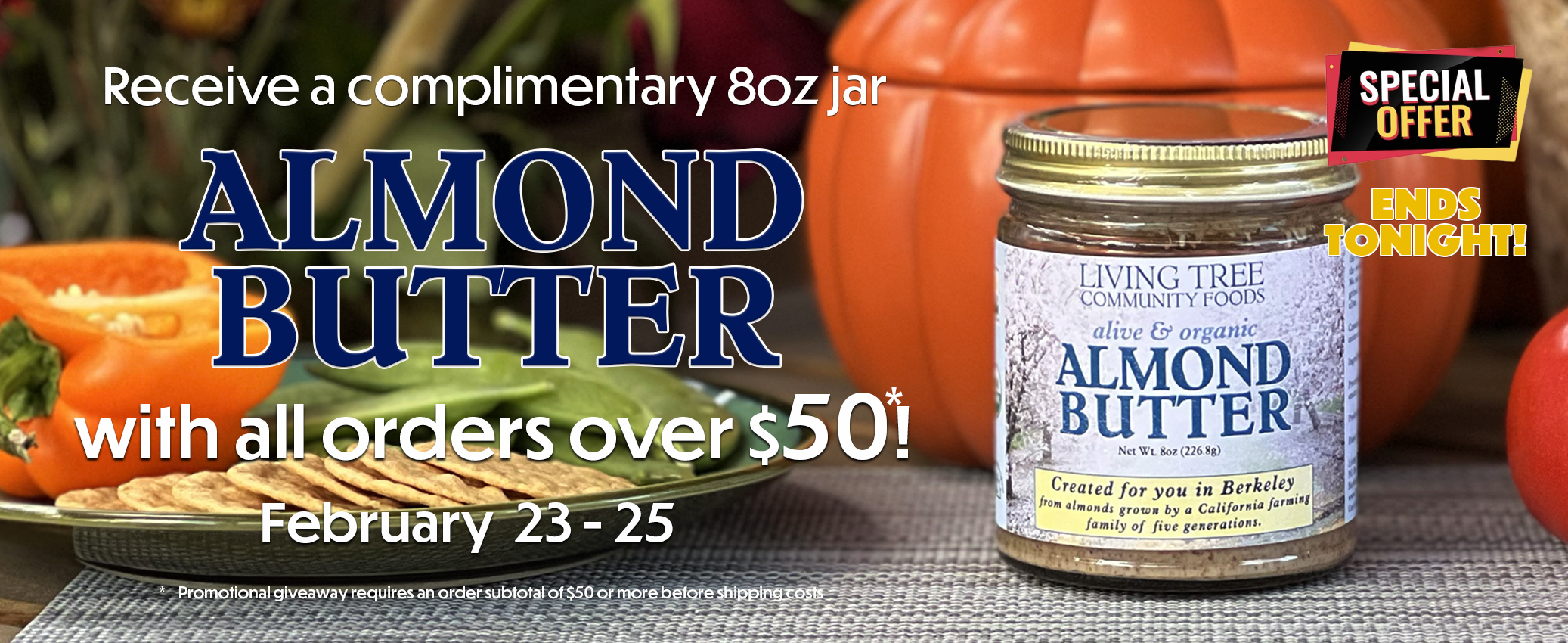 Almond Butter 8oz Giveaway Ends Header