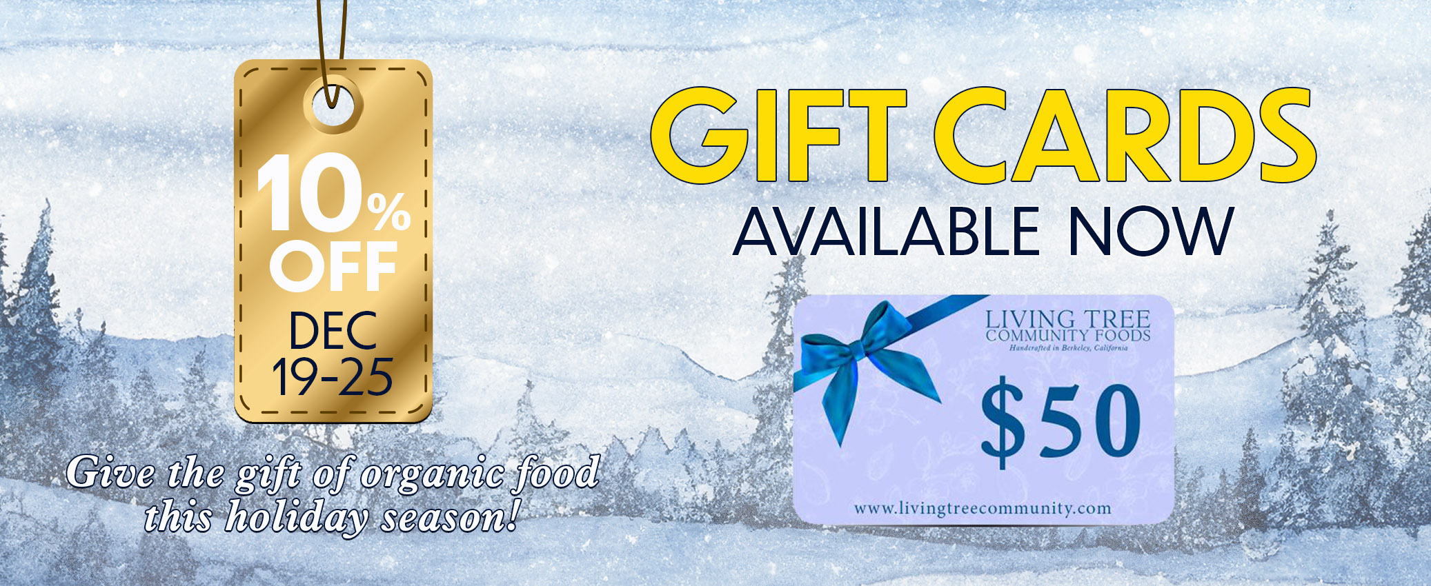 Gift Card Homepage Slideshow Banner