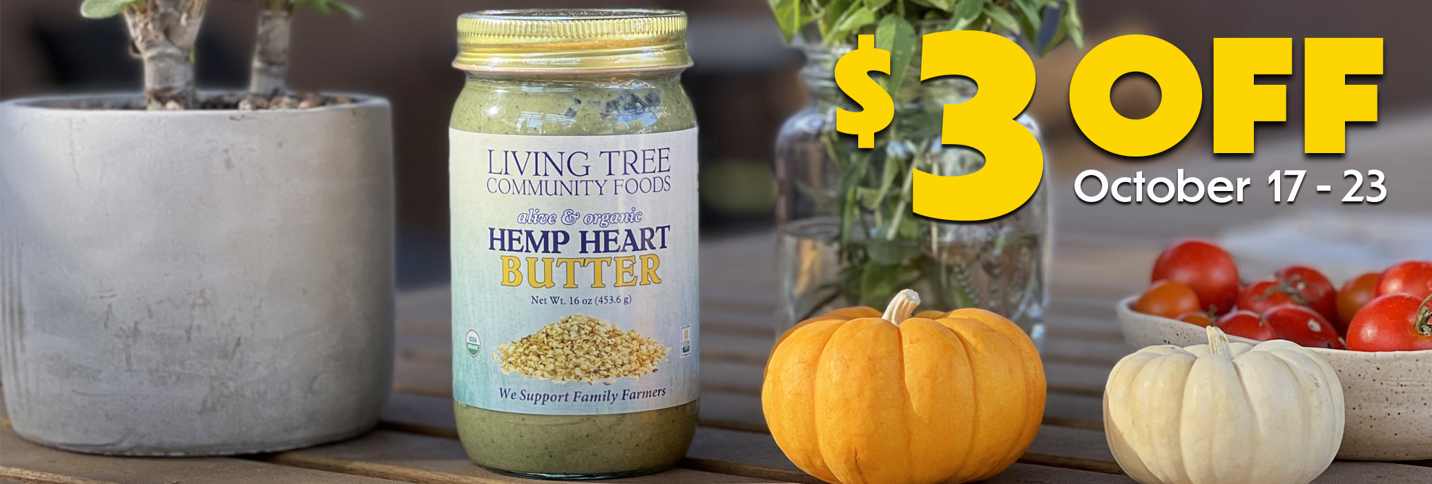 Hemp Heart Butter Weekly Sale Homepage Banner