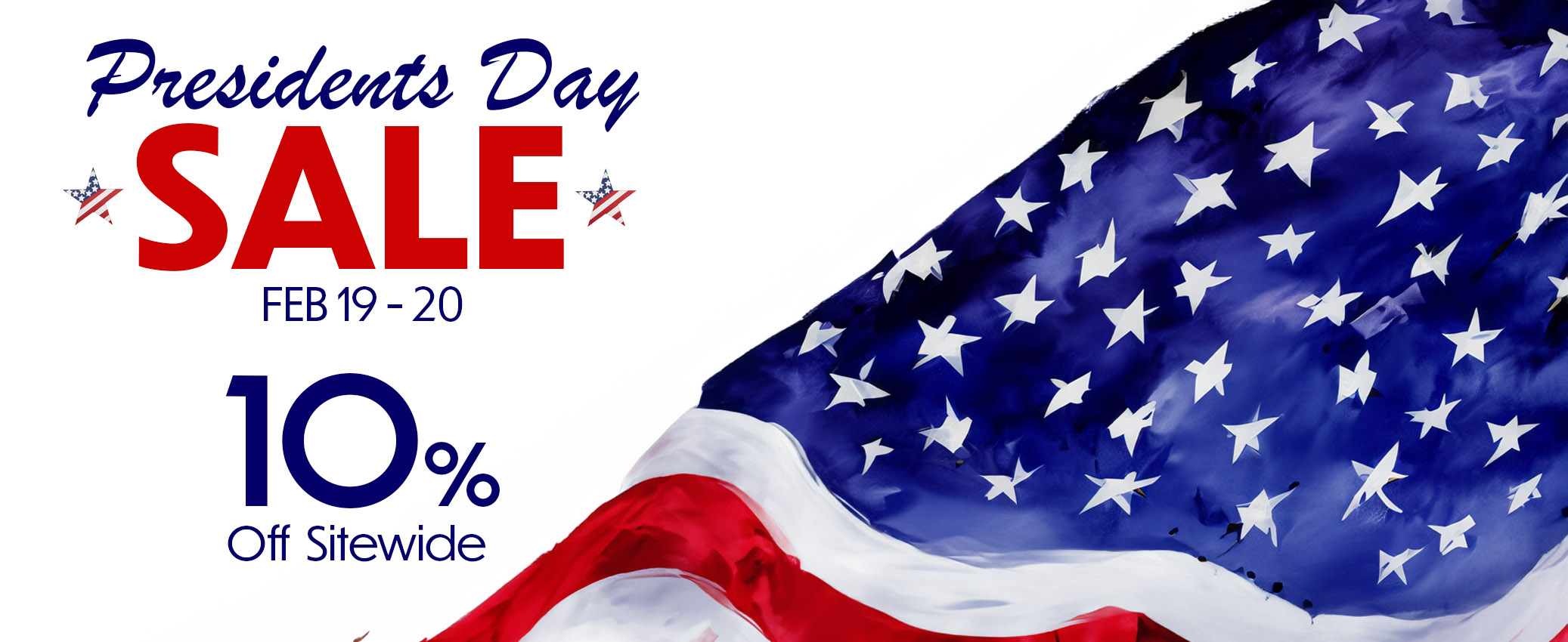 Presidents Day Sale Homepage Banner