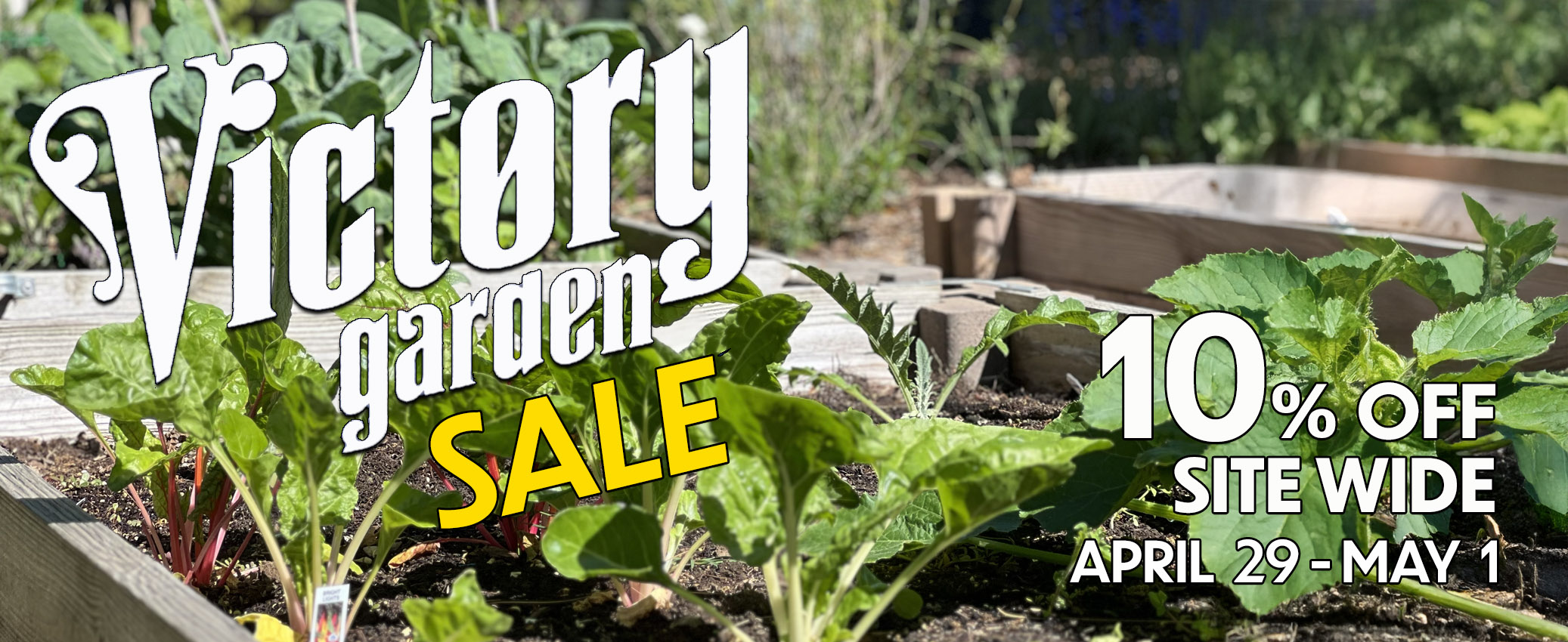 Victory Garden Sale Homepage Banner
