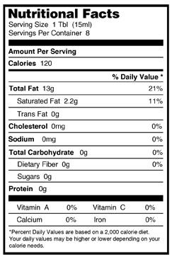 Macadamia oil nutritional info
