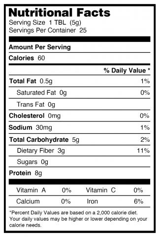 Nutritonal Yeast Nutritional Panel